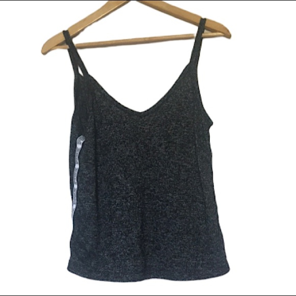 PINK Victoria’s Secret Dark Gray Tank Top Sleepwear White Stripes